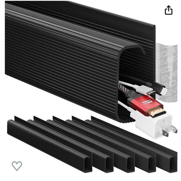 EVEO Cable Management Under Desk Kit (96'' J Channel 6X16in) BLACK - Picture 2 of 6